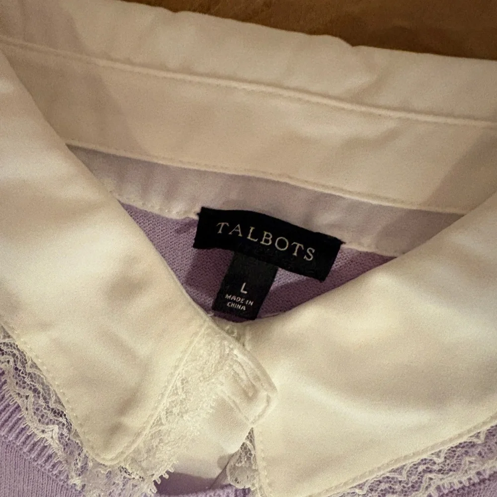 Talbots White and Lavender Top - Picture 2 of 4